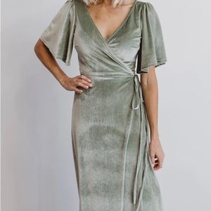 Baltic Born Meghan Velvet Wrap Maxi Dress Sage
